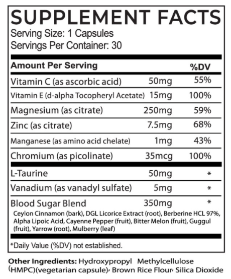 blood sugar formula ingredients